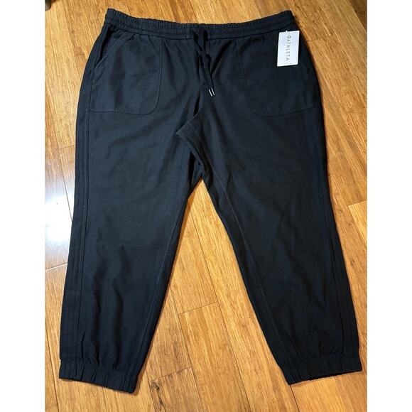 Athleta Farallon Jogger Black Plus Sz 24W NWT $98 Breathable Drawstring Pockets‎ - Picture 2 of 5